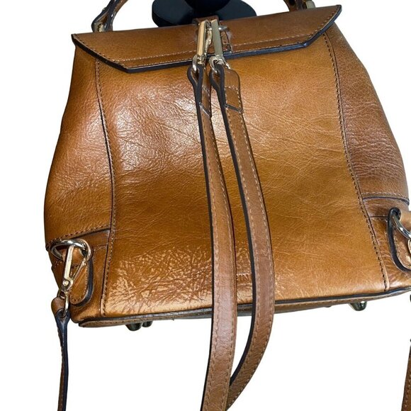 Divina Firenze Womens Backpack Crossbody Brown Leather Purse Italy - Picture 2 of 9